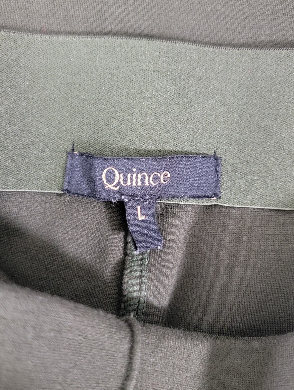 Quince Ultra-Stretch Ponte Super Wide Leg Ankle Pants Olive Green Size Large - Picture 7 of 11